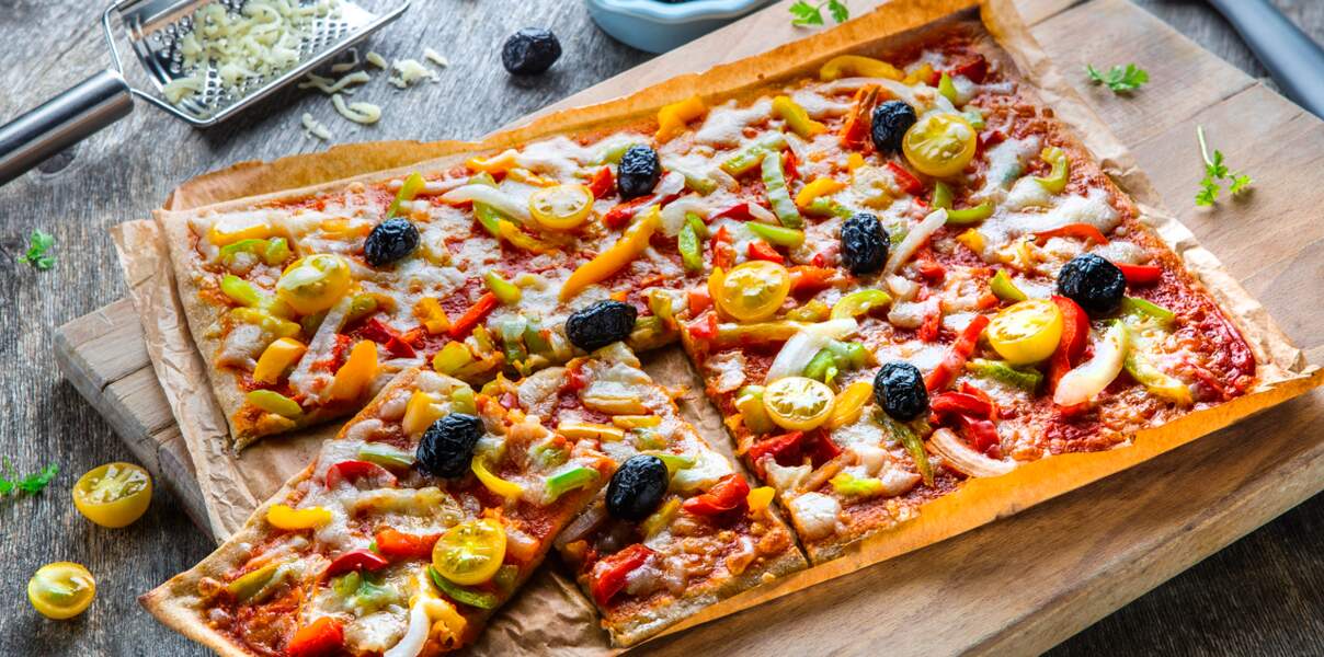 Pizza végétale poivrons et tomates