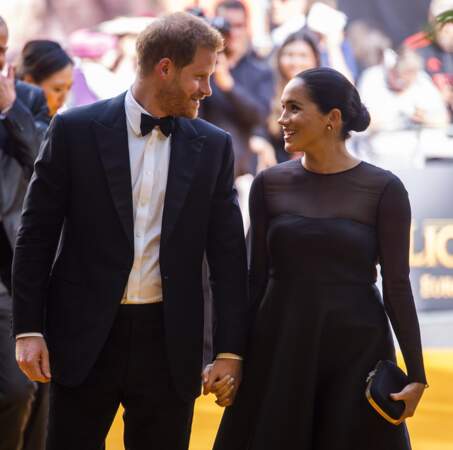 Le prince Harry et Meghan Markle à la première du film "Le Roi Lion" à Londres, le 14 juillet 2019