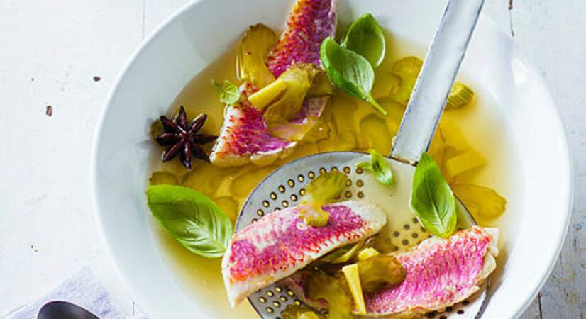 Nage de rougets au bouillon