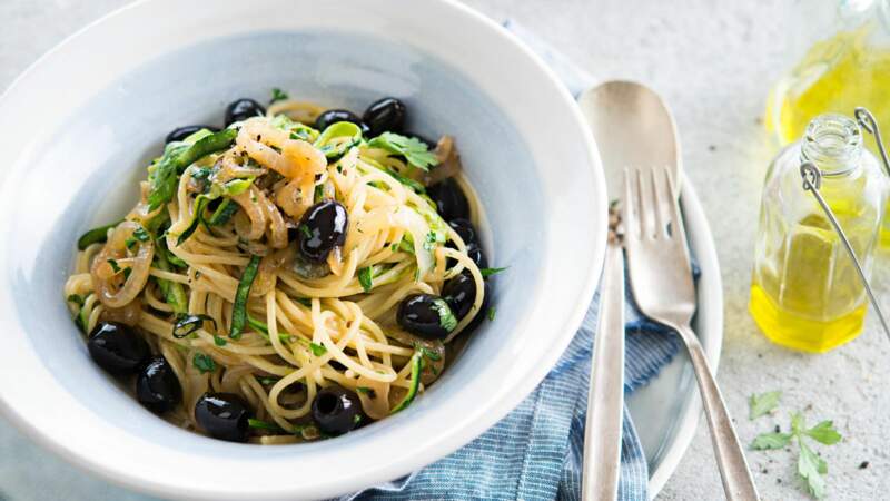 Spaghettis à la crème d’olives