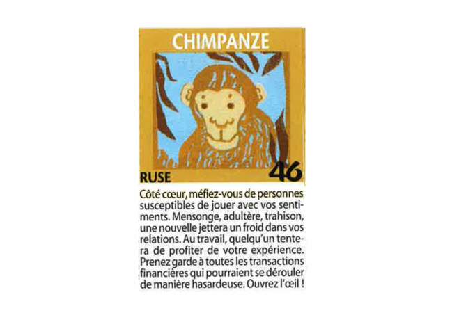 Jeu de l'oie divinatoire : chimpanzé