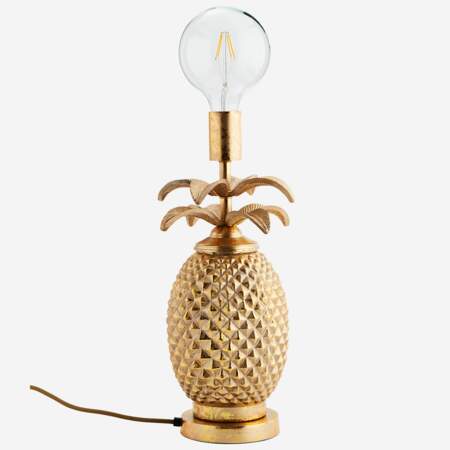 Tendance velours et or : la lampe ananas