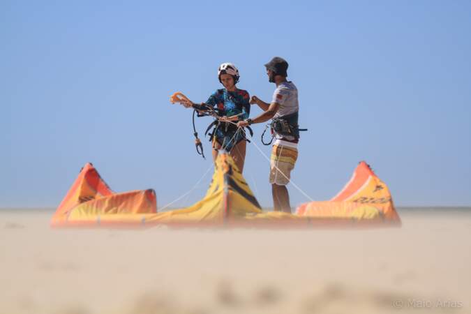 Sylvie Tellier en vacances au camp Dahkla Attitude, Maroc