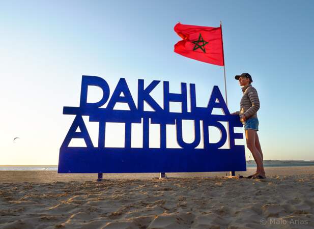Sylvie Tellier en vacances au camp Dahkla Attitude, Maroc