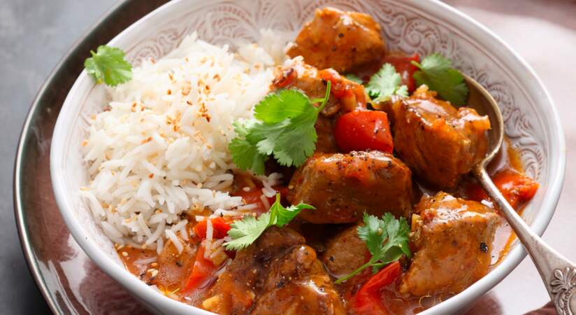 Curry indien de porc vindaloo