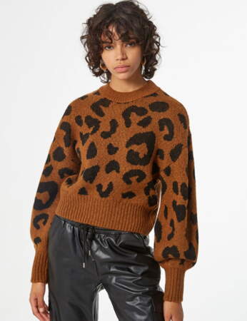 Pull en laine homme femme - Style Léopard noir et blanc