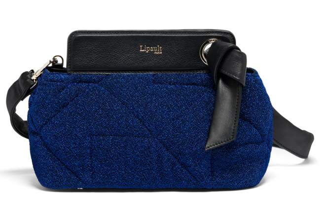 Le sac “Noélie” porté croisé Dazzling Blue chez Lipault Paris