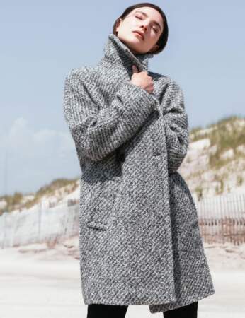 manteau gris laine