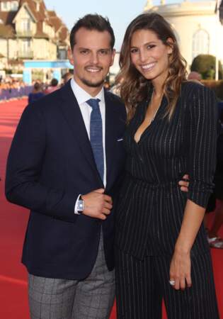 Laury Thilleman (Miss France 2011) et son compagnon Juan Arbelaez lors du 43e Festival du Cinema Americain de Deauville, le 2 septembre 2017.