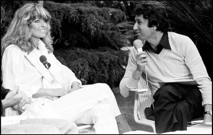 Michel Drucker et Farrah Fawcett en 1978