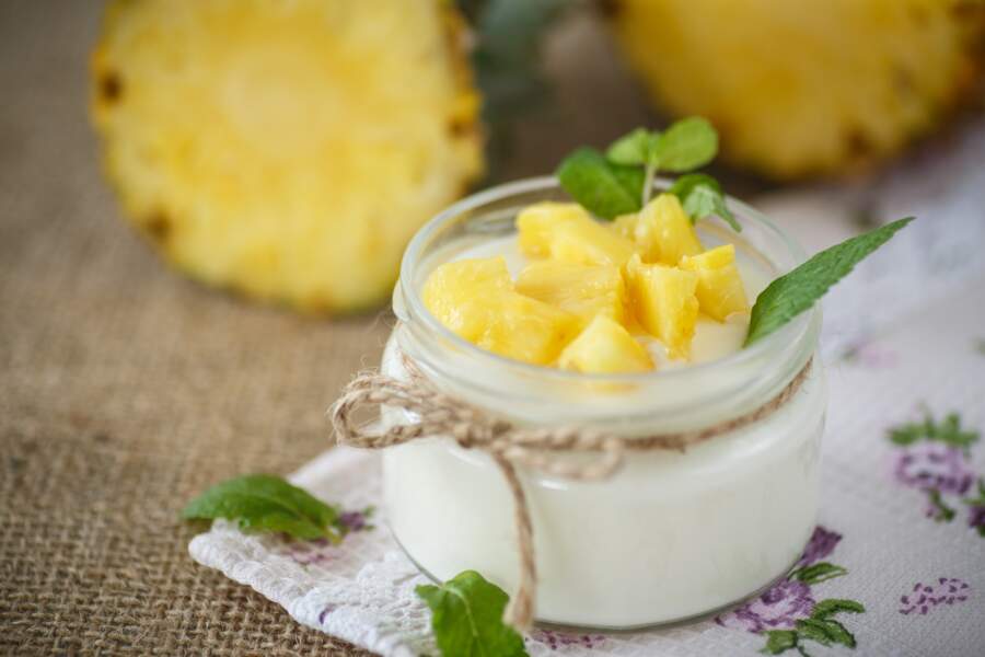 Fraîcheur d'ananas au fromage blanc