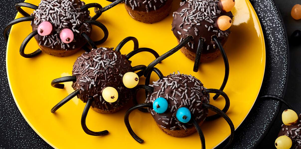 Muffins araignées en chocolat 