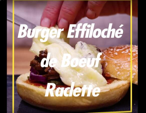 Burger effiloché boeuf raclette : la recette en vidéo