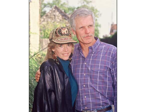 1990 : Jane Fonda pose avec Ted Turner, son mari de l'époque