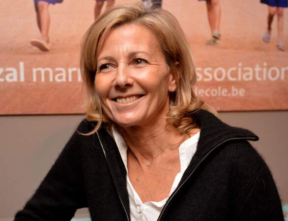 2013 : Claire Chazal, marraine de l'Association "Toutes à l'école", lors d'une opération à Bruxelles