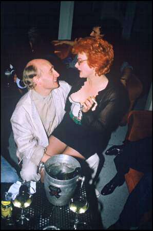 Michel Blanc et Josiane Balasko lors d'une soirée au Palace à Paris, en 1986