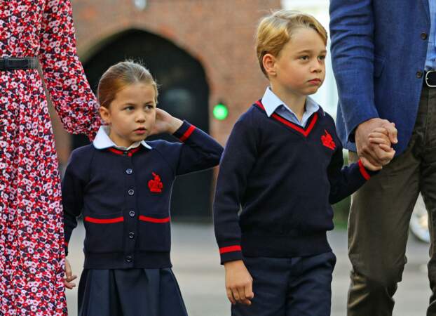 La princesse Charlotte arrive pour son premier jour d'école le 5 septembre 2019, à Londres. 