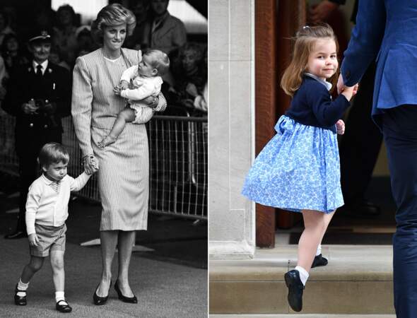 Le prince William et la princesse Charlotte, autour de trois ans.