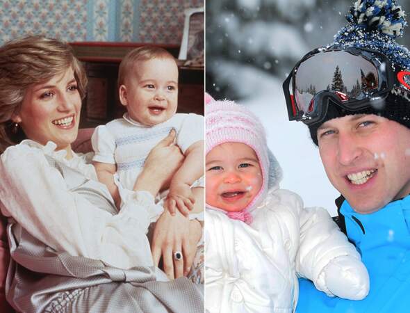 Le prince William à 8 mois, et la princesse Charlotte à 9 mois. Un sourire identique.