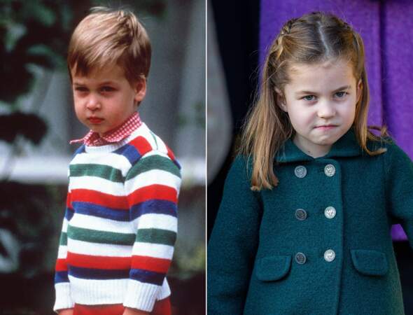 Le prince William et la princesse Charlotte avec la même petite bouille et le regard déterminé.
