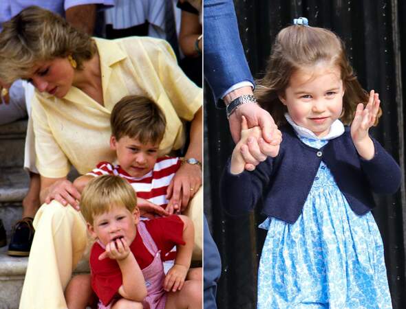 Le prince William, à 5 ans, et la princesse Charlotte à 3 ans. 