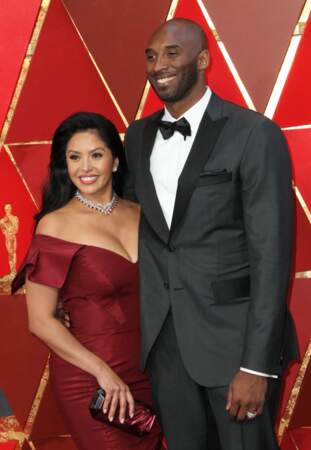 Kobe Bryant et sa femme Vanessalors de la 90e cérémonie des Oscars 2018 au théâtre Dolby à Los Angeles, le 4 mars 2018.