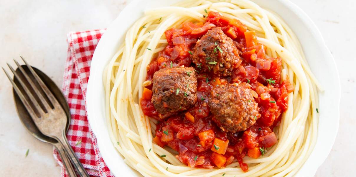 Spaghetti sauce tomate & boulettes vegan