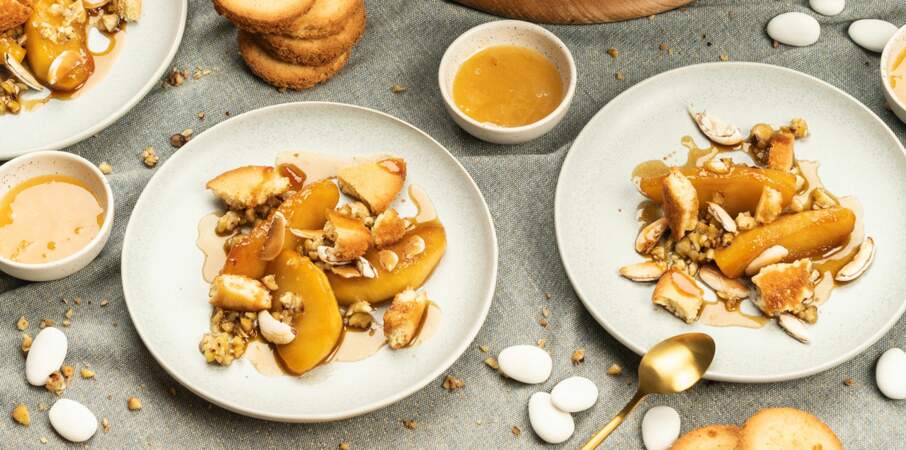 Pommes caramélisées, dragées, miel et châtaignes d'Alain Passard