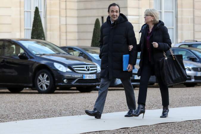 Claude Chirac et son mari Frédéric Salat-Baroux ce mardi 11 février à Paris. 