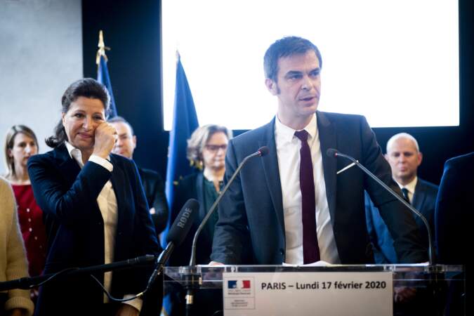 Olivier Véran lors de son discours au ministère de la Santé, à Paris le 17 février 2020