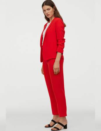 Tailleur pantalon colorblock : rouge