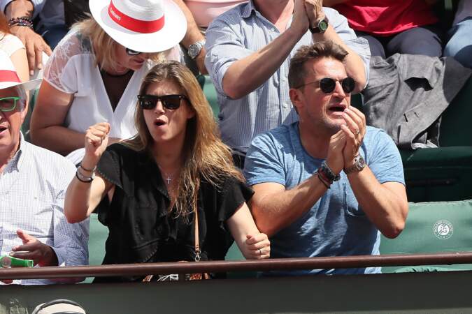 Benjamin Castaldi avec sa femme Aurore Aleman à Roland-Garros en 2018