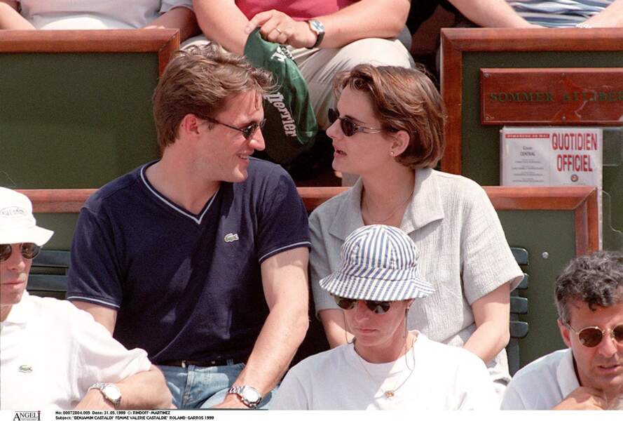 Benjamin Castladi et sa première épouse Valérie Sapienza à Roland-Garros en 1999