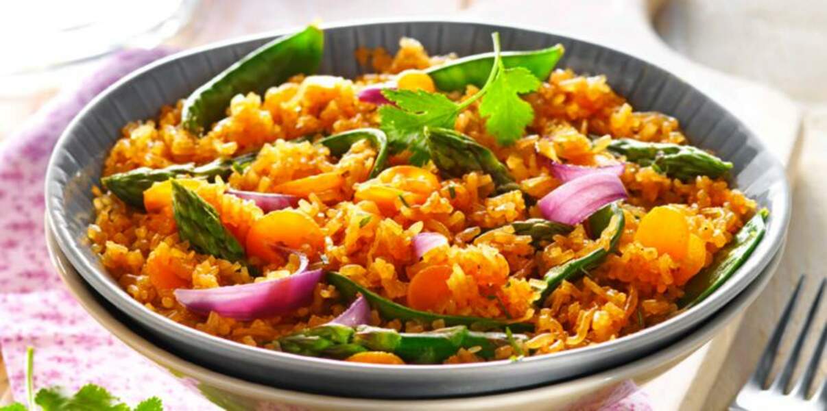 Risotto de konjac et carottes au curry