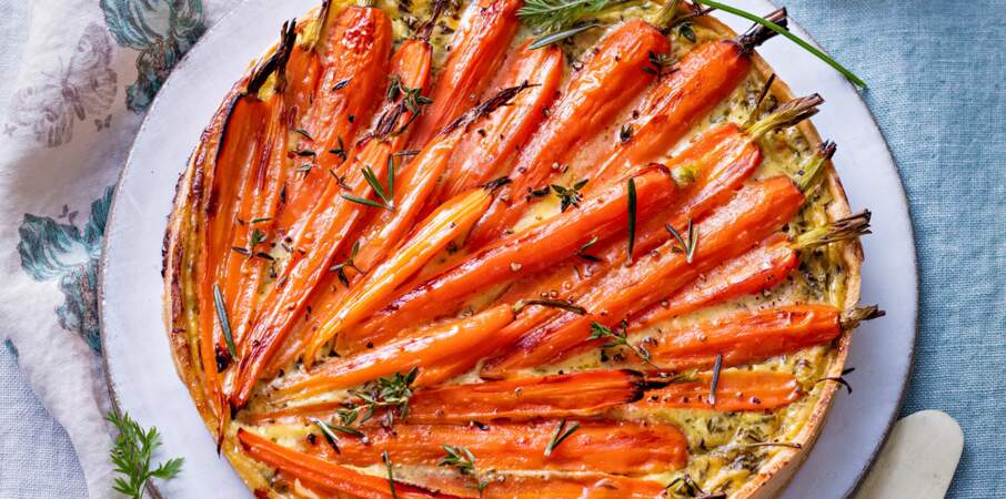 Tarte aux carottes et fanes fondants anti-gaspi