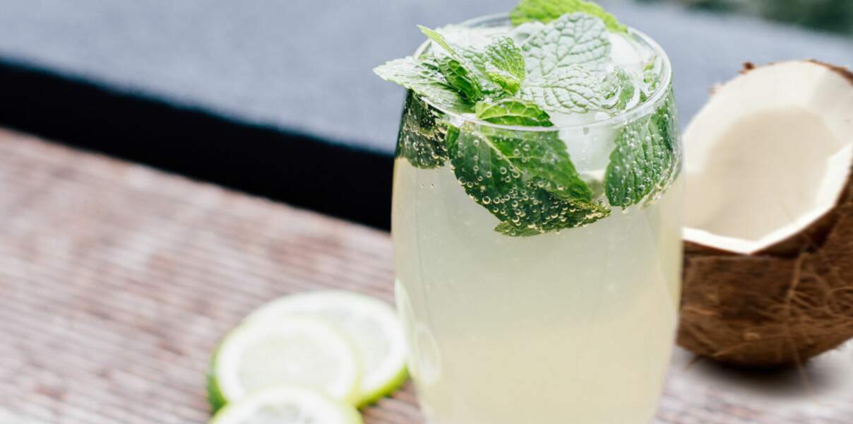 Mocktail citron vert et eau de coco
