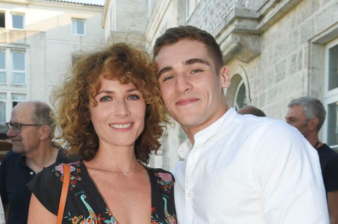 Elsa Lunghini et son fils Luigi Kröner lors du premier jour de la 11e édition du festival du Film Francophone d'Angoulême, France, le 21 août 2018
