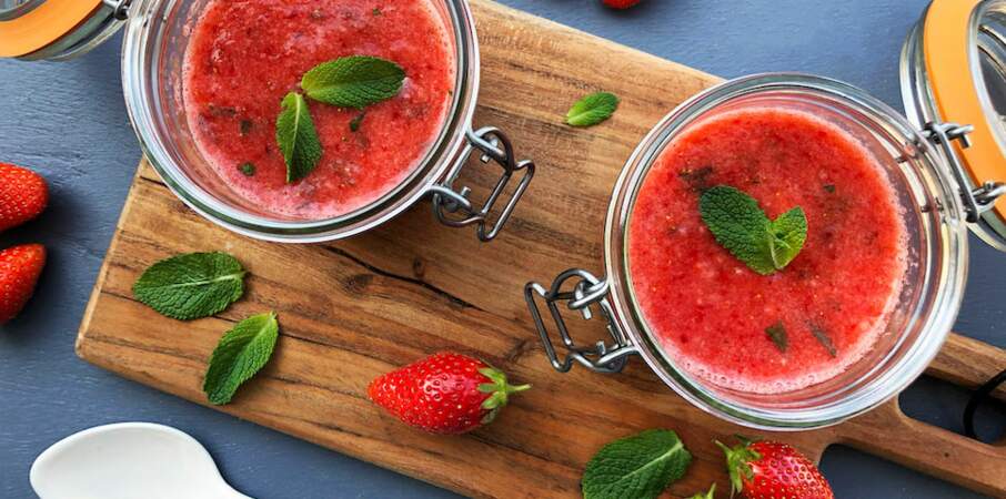Conserve de soupe de fraises