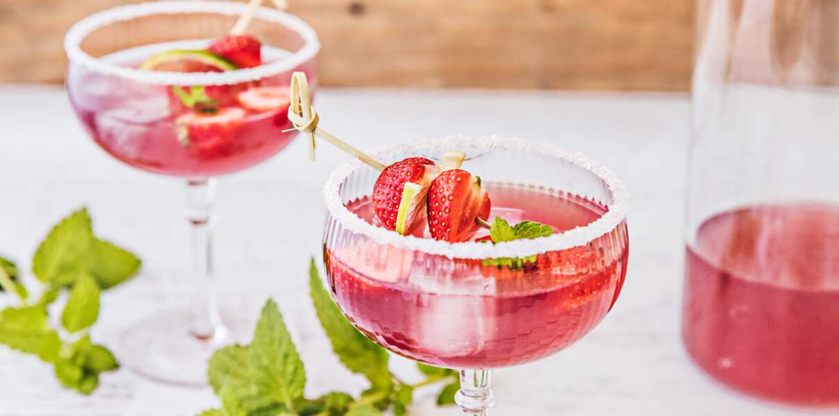 Mocktail Coco Fraîcheur Bjorg, hibiscus et fraises