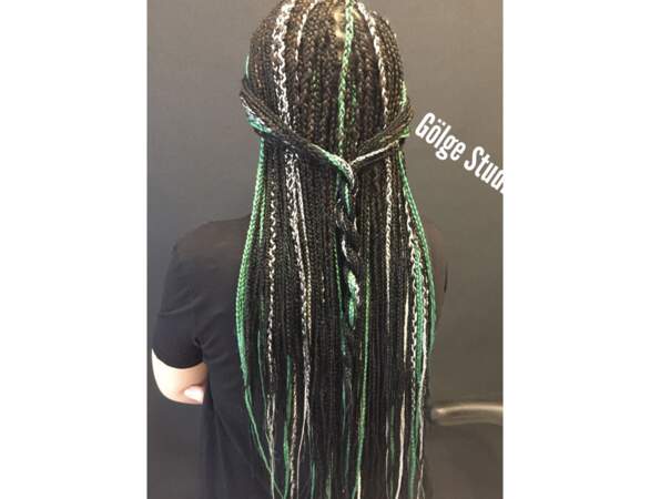 Box braids tricolores