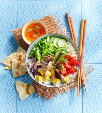 Salade de sardines façon poke bowl