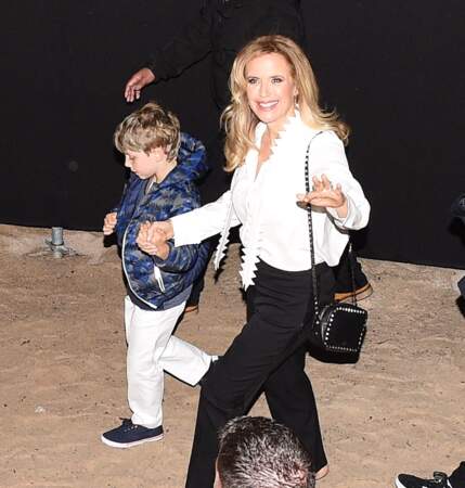 John Travolta au Cinema de la plage avec sa femme Kelly Preston et son fils Benjamin lors du 71ème Festival International du Film de Cannes,