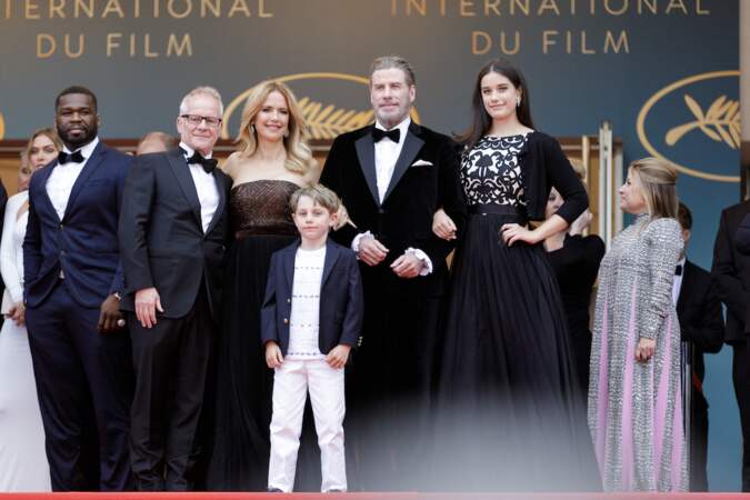 John Travolta et sa femme Kelly Preston avec leurs enfants Ella Bleu et Benjamin 
