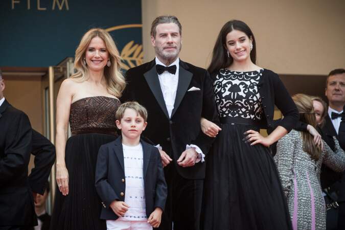 John Travolta avec sa femme Kelly Preston et leurs enfants Benjamin et Ella 