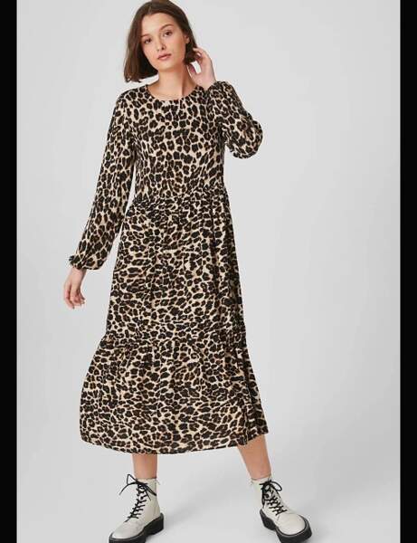 Robe longue : léopard