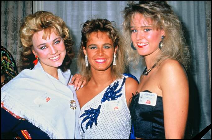 Nathalie Marquay, aux côtés de Miss Finlande et de Miss Allemagne, enchaîne ensuite sur le concours de Miss Monde 1987.