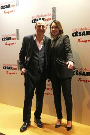 Kad Merad et Julia Vignali à la 44e cérémonie des César au Fouquet's, à Paris