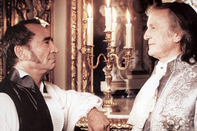 Claude Brasseur et son ami Claude Rich sur le tournage du film "Le Souper", en 1992.