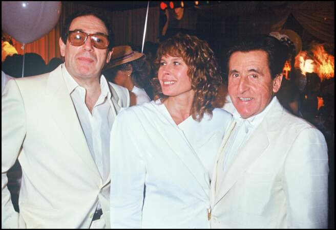 Robert Hossein, sa troisième épouse Candice Patou et Jean Lefebvre (1988)