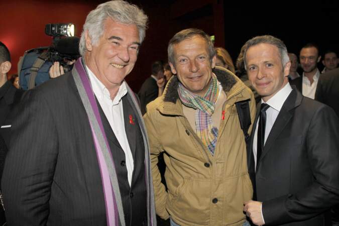 Georges Pernoud avec Laurent Bignolas et Samuel Etienne, lors du lancement de l'édition Sidaction 2012...
